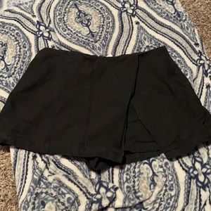 Black denim skort
